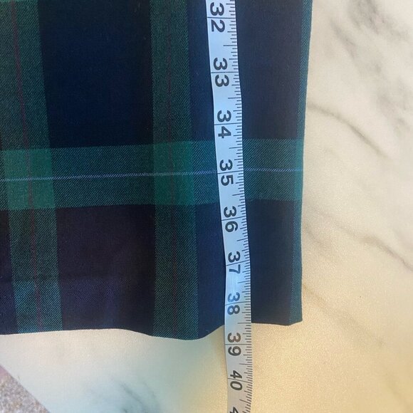 Talbots Black Watch Plaid 3/4 Sleeve Shift Dress Blue Green Size 6 Holiday Fall - Picture 10 of 11